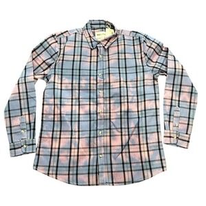 Corona Mens Button Down Plaid Shirt in Purple/Blue, Size S​​​​​​